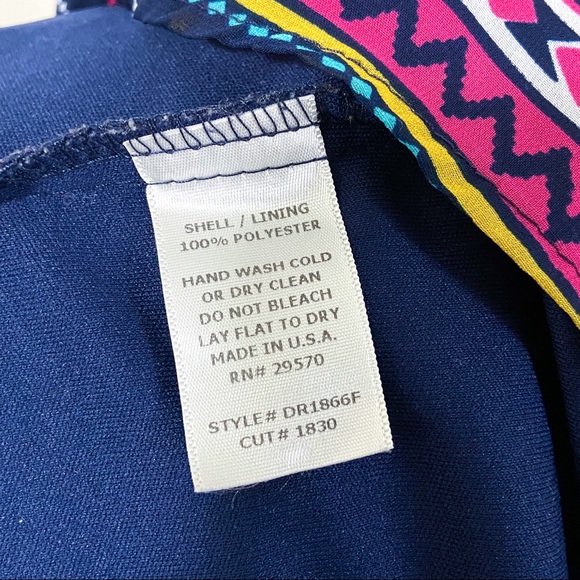 Rosebud Navy Aztec Print Dress Adjustable Straps - Picture 7 of 8